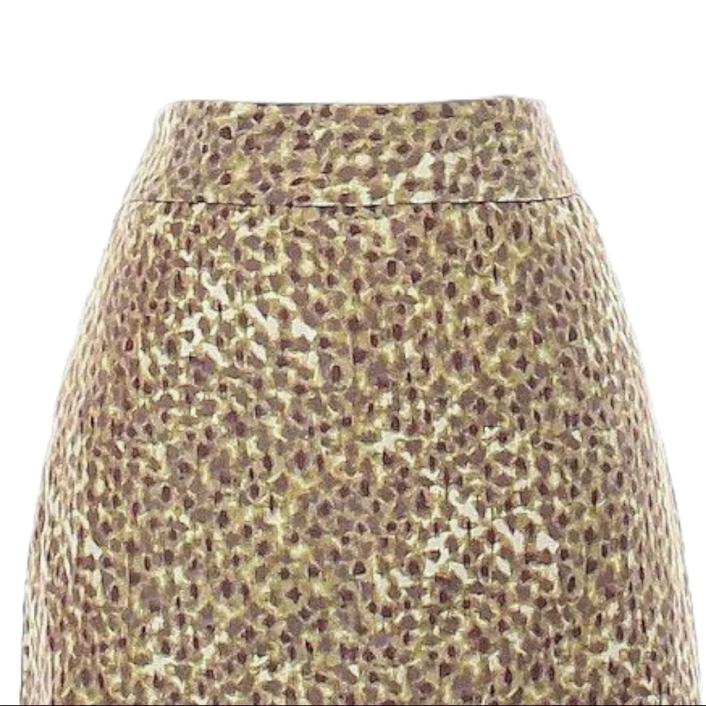 LOFT Animal Print Silk Blend A-Line Skirt Size 4 Career Chic